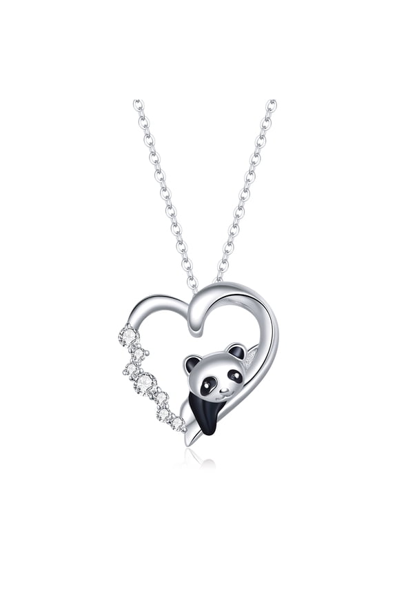 Panda Charm Necklace - 925 Silver Adjustable Chain Delicate Pendant Jewelry for Wome