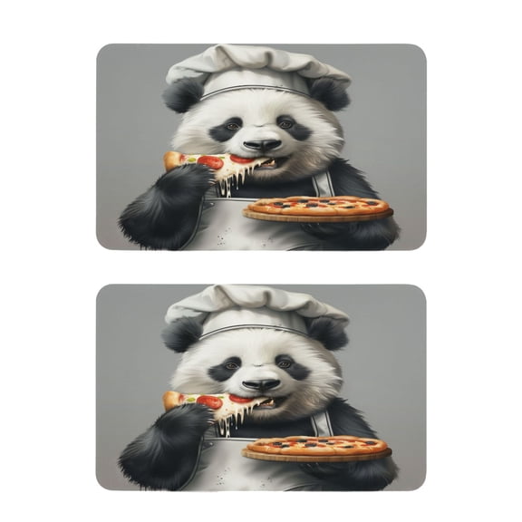 Panda Chef Hold Pizza Strong Fridge Magnets Refrigerator Magnets Sticker Decor for Whiteboards Locker 4"x2.5" 2 Pack