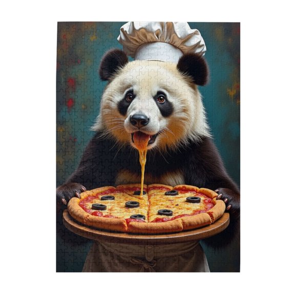 Panda Chef Pizza 500Piece Adult Jigsaw Puzzle Challenging And Fun Activity For Puzzle Lovers Vibrant Artwork & Quality Pieces Great Gift Idea Home Décor