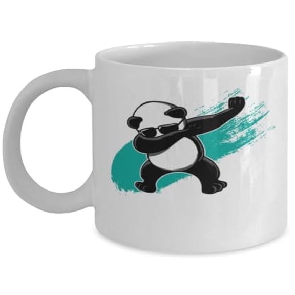 Panda 11 oz Coffee Mug - Dabbing China Wildlife White Ceramic Gift