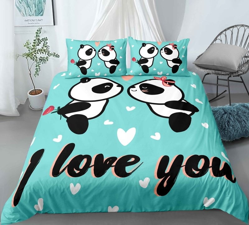 Panda Comforter Set Twin, Cute Cartoon Panda Duvet Set for Bedroom Decor, Cute Giant Panda Quilt