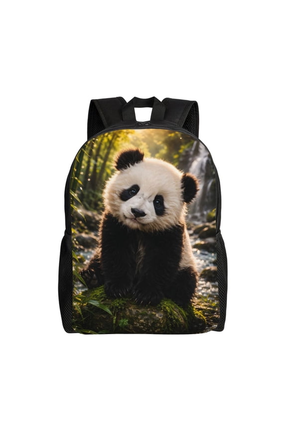Panda Cub Backpack Full Front Print Travel Laptop Bag for Men and Women