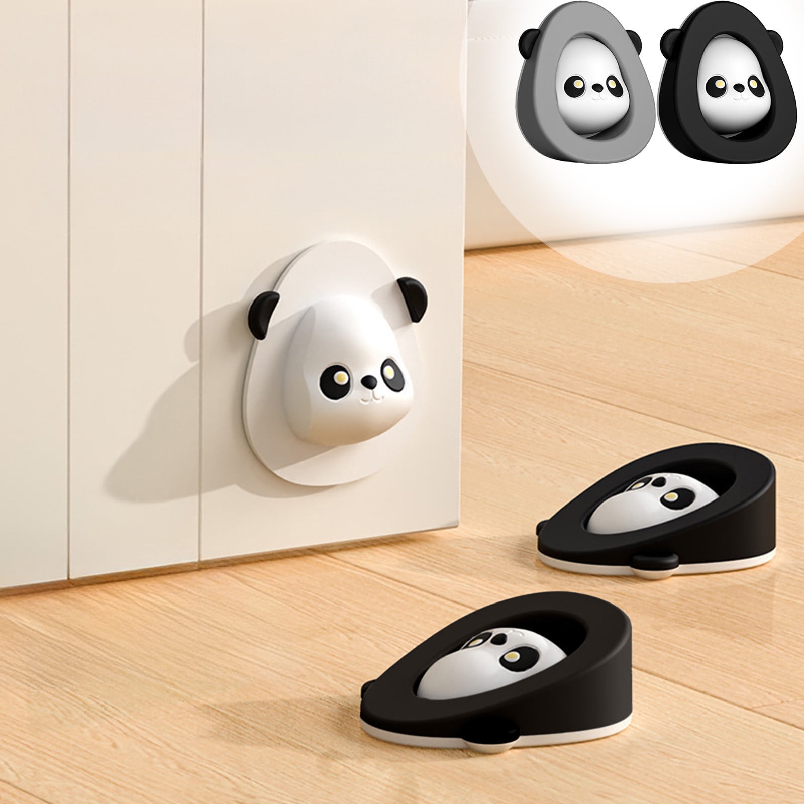 Panda Door Stopper Detachable Suction Door Buffer, Silicone Door Stop ...