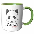 thumbnail image 1 of 3drose, Panda Dreamer Funny Panda Face Against the White Background, 11oz Two-tone Green Mug, 1 of 6