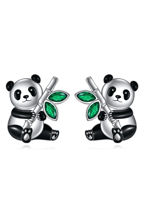 Panda Earrings 925 Sterling Silver Panda Studs Earrings Cute Animal Jewelry Gifts for Women