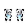 thumbnail image 1 of Panda Earrings Sterling Silver Panda Stud Earrings Moonstone Jewelry Gift for Women Birthday or Daily Surprise, 1 of 6