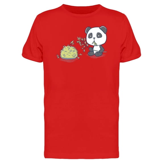 Panda Eating Bamboo, Doodle Tee Men's -Image by Shutterstock