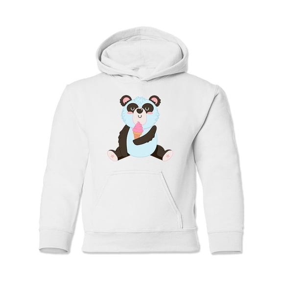 Panda Eating Ice Cream Hoodie Juniors -Image by Shutterstock,  Medium