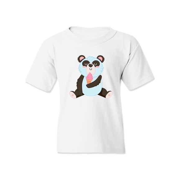 Panda Eating Ice Cream T-Shirt Juniors -Image by Shutterstock, Small