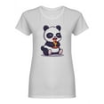 thumbnail image 1 of Panda Eating Pizza Shaped T-Shirt Women -Image by Shutterstock, Female Medium, 1 of 2