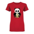 thumbnail image 1 of Panda Eating Ramen Shaped T-Shirt Women -Image by Shutterstock, Female Medium, 1 of 2