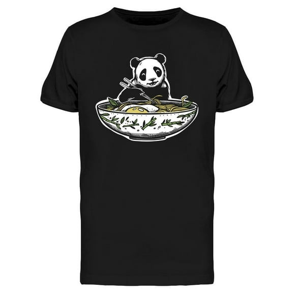 Panda Eats Ramen T-Shirt Men -Image by Shutterstock, Male x-Large