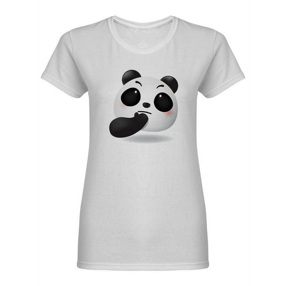 Panda Emoticon Graphic Shaped T-Shirt Women -Image by Shutterstock, Female Small