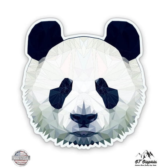Panda Face - 3" Vinyl Sticker - For Car Laptop I-Pad Phone Helmet Hard Hat - Waterproof Decal