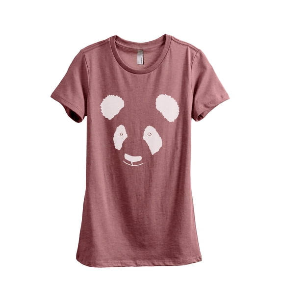 Panda Face (Wild Panda) Women's Fashion Relaxed T-Shirt Tee Heather Rouge Medium