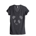 thumbnail image 1 of Panda Face (Wild Panda) Women's Fashion Relaxed V-Neck T-Shirt Tee Charcoal Grey X-Large, 1 of 3