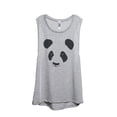 thumbnail image 1 of Panda Face (Wild Panda) Women's Fashion Sleeveless Muscle Workout Yoga Tank Top Sport Grey Medium, 1 of 3
