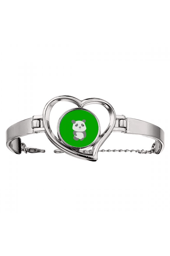 Panda Fat Animal Art Deco Fashion Bracelet Heart Jewelry Wire Bangle