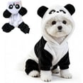 thumbnail image 1 of Panda Fleece Pet Jumpsuit for Small Dogs Cats - Warm Hooded Onesie with 3D Ears & Pom Tail, Soft Winter Full Body Costume for Puppy Kitten, Halloween Christmas Outfit, 1 of 9
