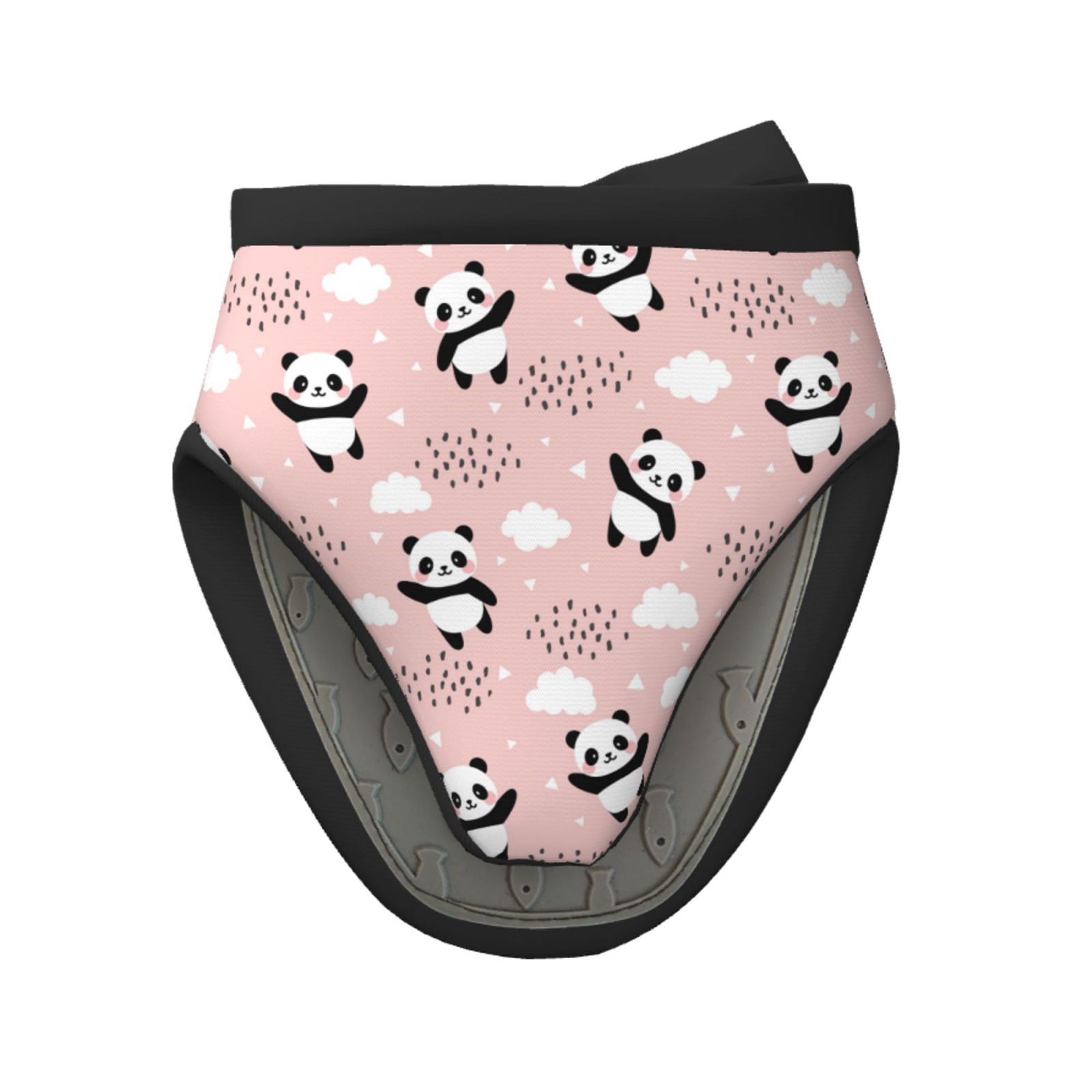 Panda Flying in the Sky (2) Oven Mitts Heat Resistant with Hanging Loop ...