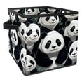thumbnail image 1 of Panda Foldable Clothes Storage Baskets with Handle - 10.8"x10.5"x10.6" Large Capacity Storage Cubes Organizer Bins, 1 of 6
