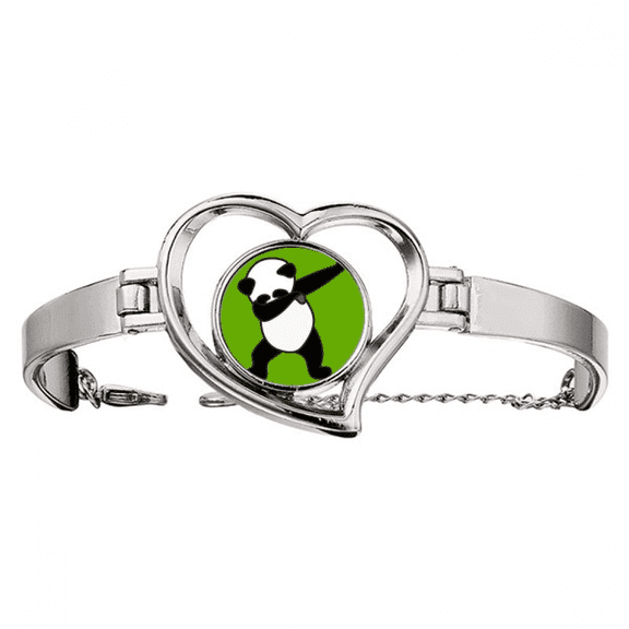 Panda Food Posture Bracelet Heart Jewelry Wire Bangle