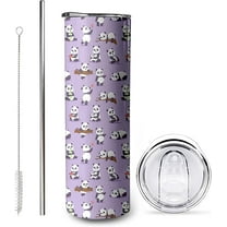 Panda Gifts for Women - Cute Panda Tumbler Panda Coffee mug Cup with Lid and Straw - 20 Oz Stainless Steel Water Bottle