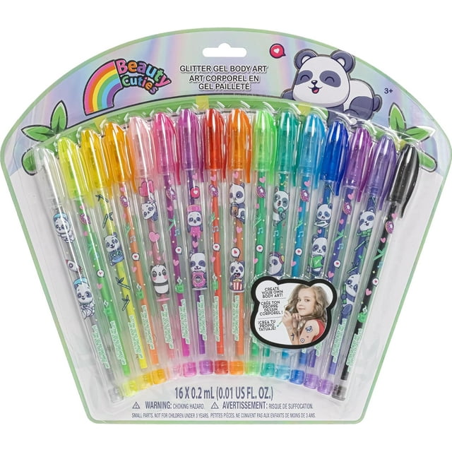 Panda Glitter Gel Pens Body Markers Colorful & Bright Glitter Pens ...