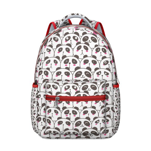 Panda Graphic Laptop Backpack for Work & School - Lightweight Waterproof College Backpack with USB Charging Port, Padded Back Support, Fits 15.6 Inch Notebook Binder Panda Style Gift