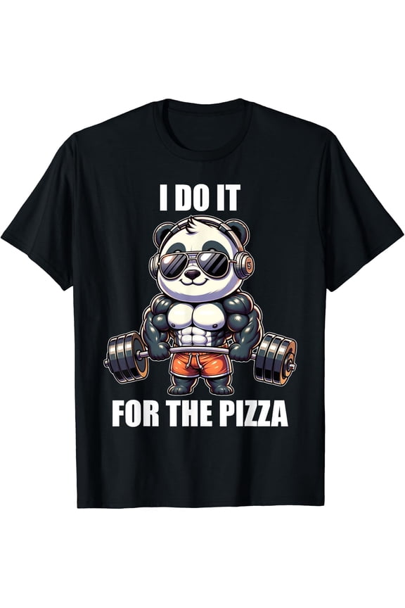 Panda Gym Weightlifting Bodybuilder Fitness Workout T-Shirt Size S-5XL