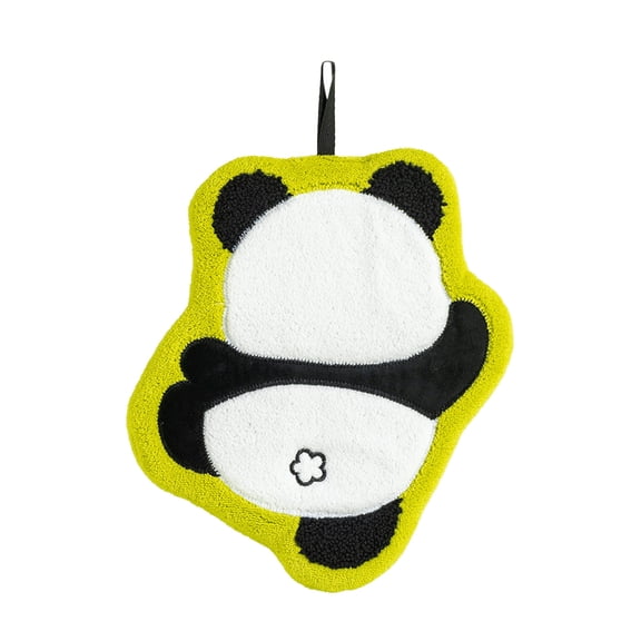 Panda Hand Towel,Cartoon Panda Kitchen Cleaning Towel Hanging Absorbent Towel,Super Soft Quick Dry Durable Skin Friendly Microfiber Fleece Cleaning Cloth Multi Purpose Kitchen Cleaning Towel