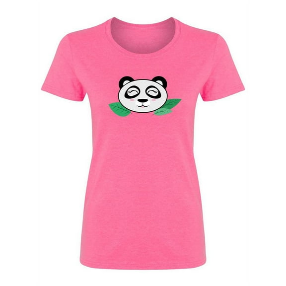 Panda Head And Leaves Shaped T-Shirt Women -Image by Shutterstock, Female XX-Large