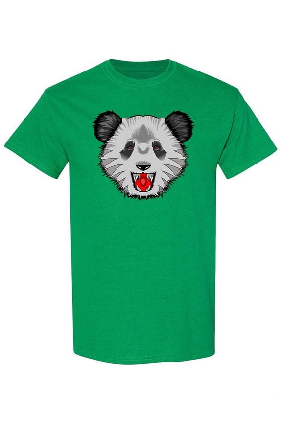 Panda Head Logo Graphic T-Shirt Men -Image by Shutterstock, Male Large