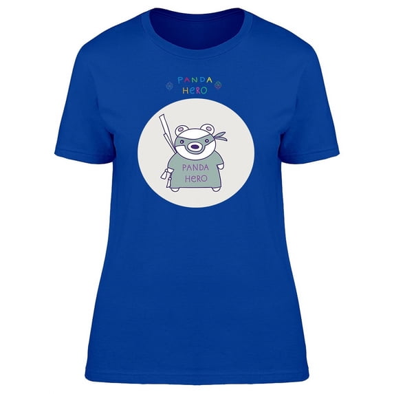 Panda Hero Cute Cartoon T-Shirt Women -Image by Shutterstock, Female Medium