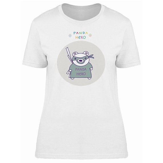 Panda Hero Cute Cartoon Tee Women's -Image by Shutterstock