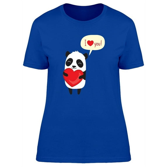 Panda Holding Heart Graphic T-Shirt Women -Image by Shutterstock, Female Medium