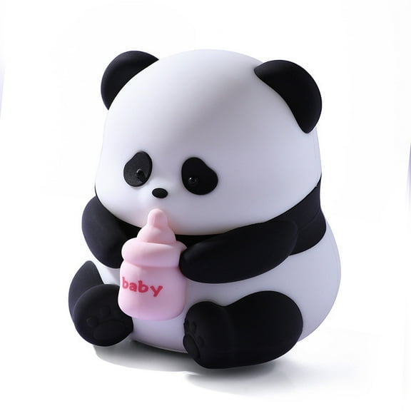 Panda Huahua Sitting Posture Pat Light - Cute Decor, High-Value Bedroom Ambient Light, Inductive Eye-Caring Silicone Nightlight