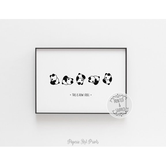 Panda This Is How I Roll Print, Wall Art Print, That'S How I Roll Wall Art, Wall Decor Print, Home Decor, Panda Print Home Decor #1817, Unframed Poster Size 16x24