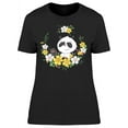 thumbnail image 1 of Panda In Floral Wreath T-Shirt Women -Image by Shutterstock, Female Medium, 1 of 2