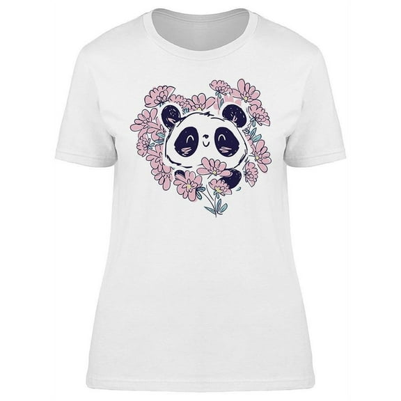 Panda In Flower Foliage T-Shirt Women -Image by Shutterstock, Female 3X-Large