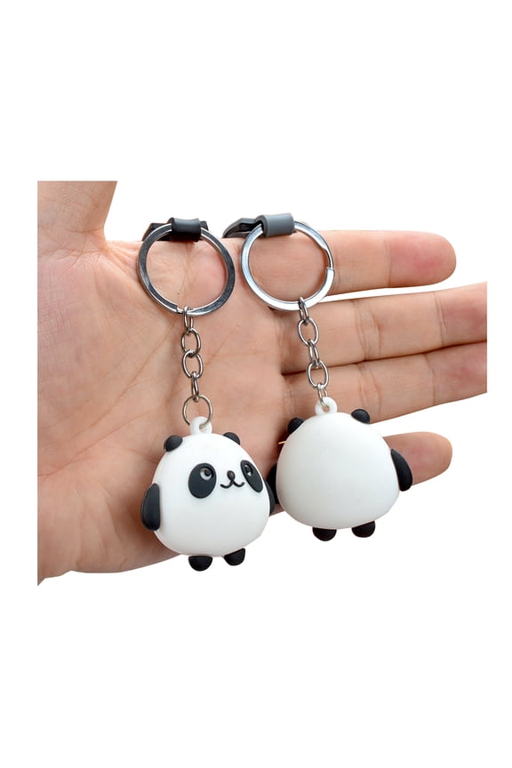 Panda Keychain Kawaii Keyring Pendant, Backpack Accessory Key Organizer, Cartoon Panda Key Holder Charm Gift for Purses