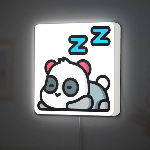 Panda LED Lightbox - Cute Sleeping Pet Mammal Wellness Decor, Custom Led Sign for Home Office Shop Decor (Height 12 inch, 30cm)