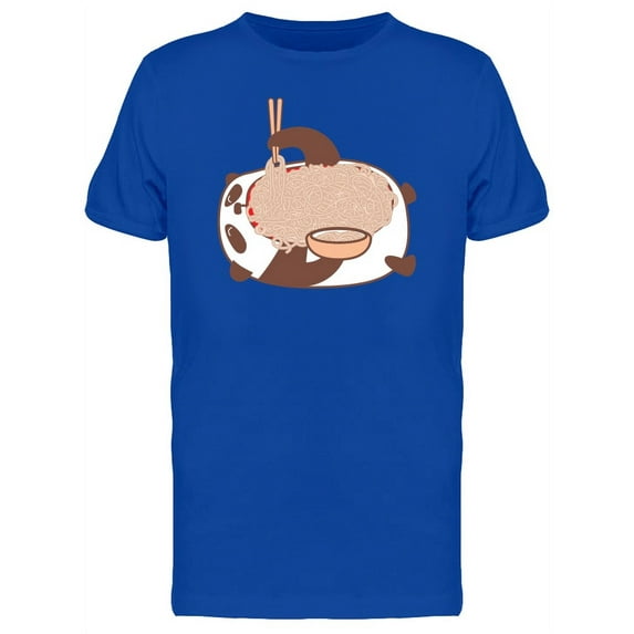 Panda Laying Down Eating Noodles Tee Men's -Image by Shutterstock