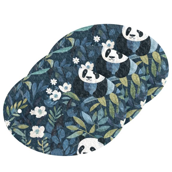Panda Leaves Bear 3 Pack Dish Sponges Bulk Natural Sponges Compressed Sponges Non-Scratch for Kitchen Cleaning Dishes
