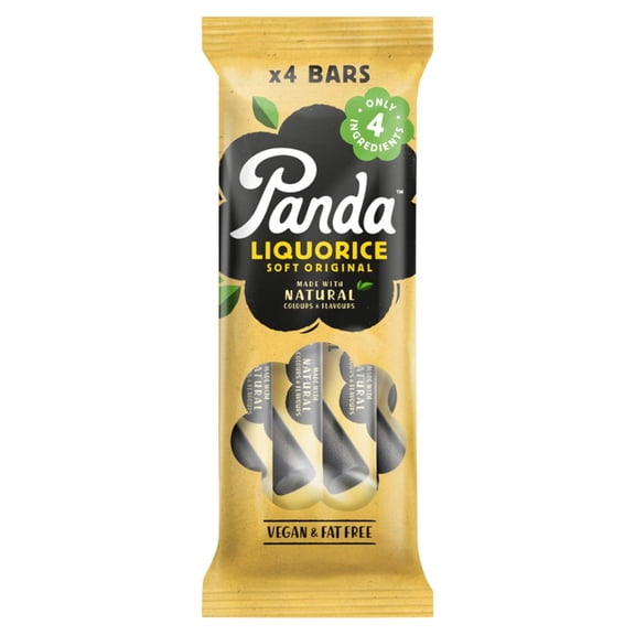 Panda Liquorice Soft Original Natural Black Vegan Fat Free Kosher 4 Bars