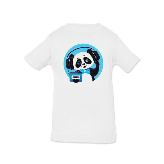 Panda Listening To Music T-Shirt Infant -Image by Shutterstock,  24 Months