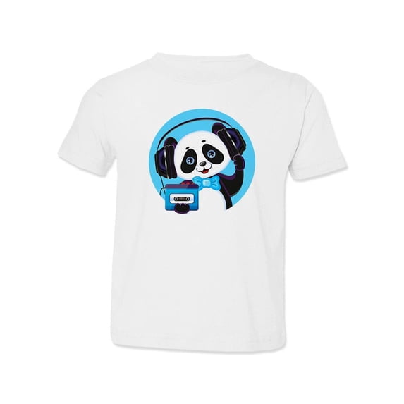 Panda Listening To Music T-Shirt Toddler -Image by Shutterstock,  4 Toddler