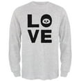 thumbnail image 1 of Panda Love Series Mens Long Sleeve T Shirt Light Heather Grey MD, 1 of 1