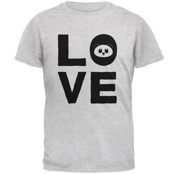 Panda Love Series Mens T Shirt Light Heather Grey 3X-LG