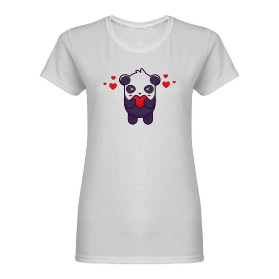 Panda Love Shaped T-Shirt Women -Image by Shutterstock, Female Small